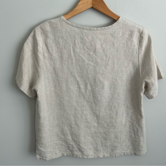 LL Bean | 100% Linen Tan Matching Set Size 8 Pants Small (Runs Large) Top - Picture 7 of 10